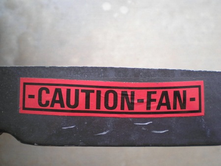 Caution Fan Sticker